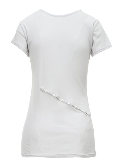 HIGH TWISTED SINGLE JERSEY DIGONAL BUTTON SHORT SLV T