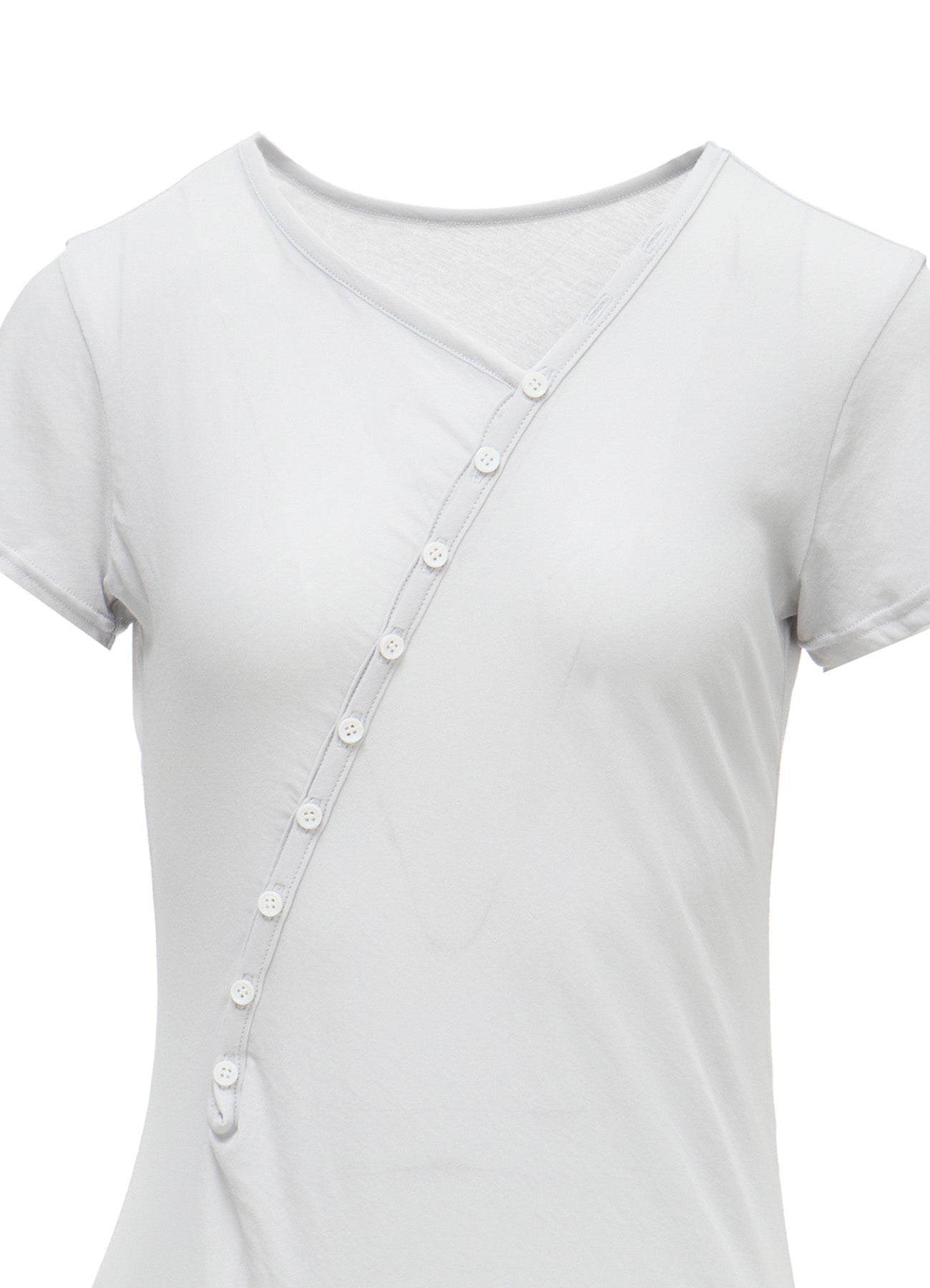 HIGH TWISTED SINGLE JERSEY DIGONAL BUTTON SHORT SLV T