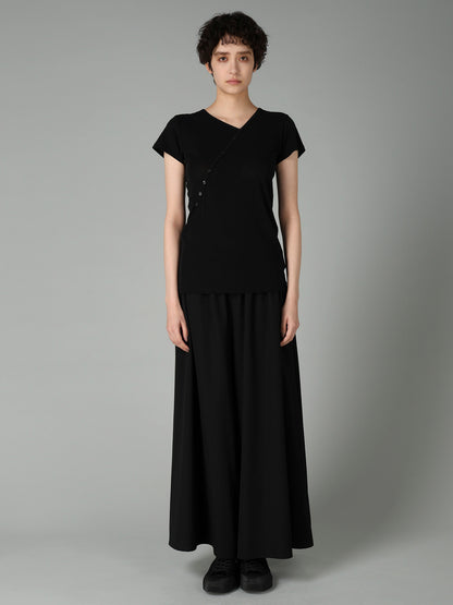 HIGH TWISTED SINGLE JERSEY DIGONAL BUTTON SHORT SLV T