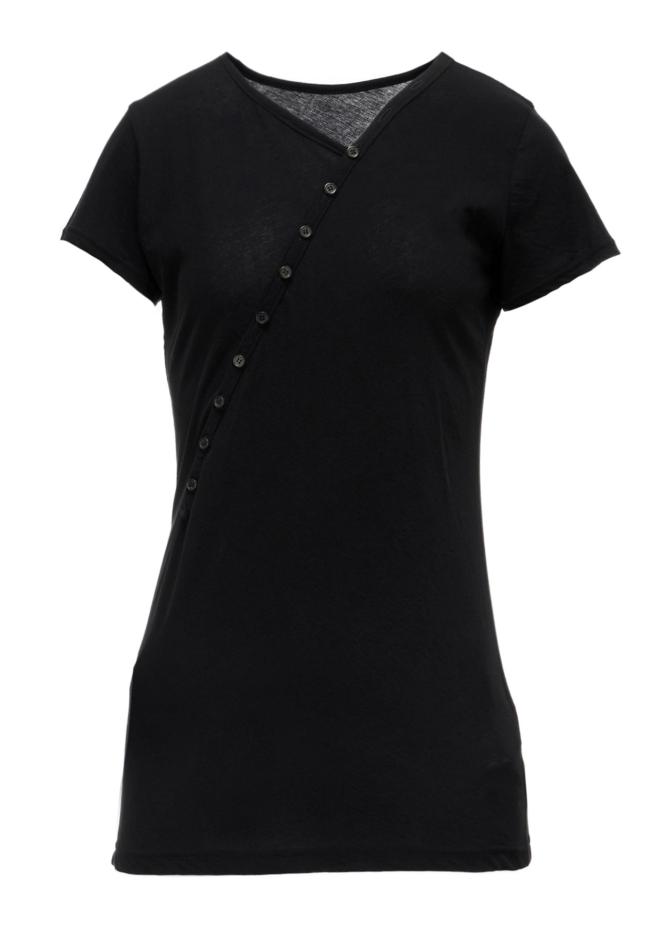 HIGH TWISTED SINGLE JERSEY DIGONAL BUTTON SHORT SLV T