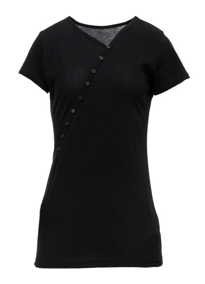 HIGH TWISTED SINGLE JERSEY DIGONAL BUTTON SHORT SLV T