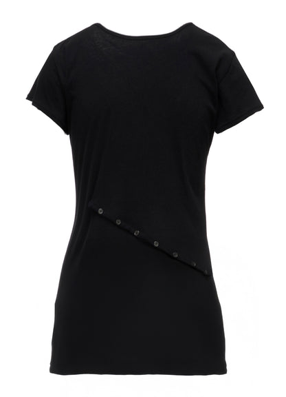 HIGH TWISTED SINGLE JERSEY DIGONAL BUTTON SHORT SLV T