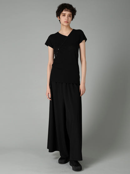 HIGH TWISTED SINGLE JERSEY DIGONAL BUTTON SHORT SLV T