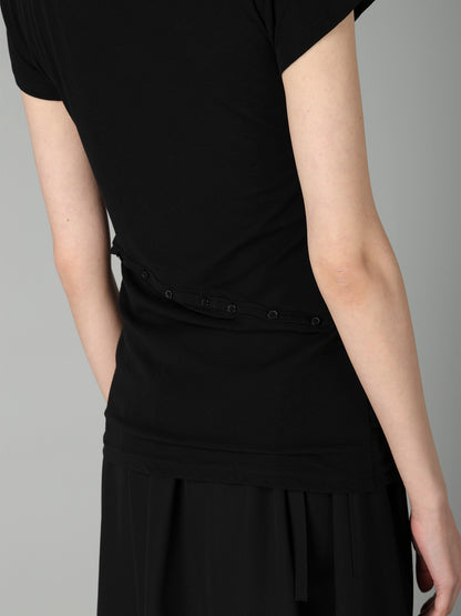 HIGH TWISTED SINGLE JERSEY DIGONAL BUTTON SHORT SLV T