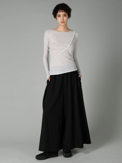 HIGH TWISTED SINGLE JERSEY DIGONAL BUTTON LONG SLV T