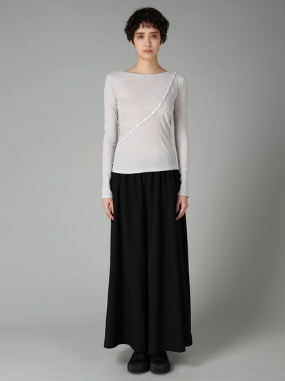 HIGH TWISTED SINGLE JERSEY DIGONAL BUTTON LONG SLV T