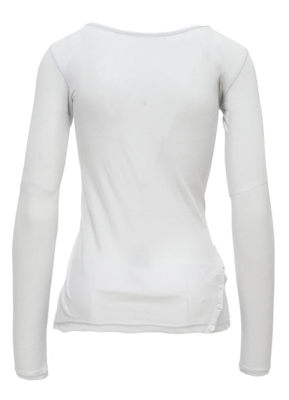 HIGH TWISTED SINGLE JERSEY DIGONAL BUTTON LONG SLV T