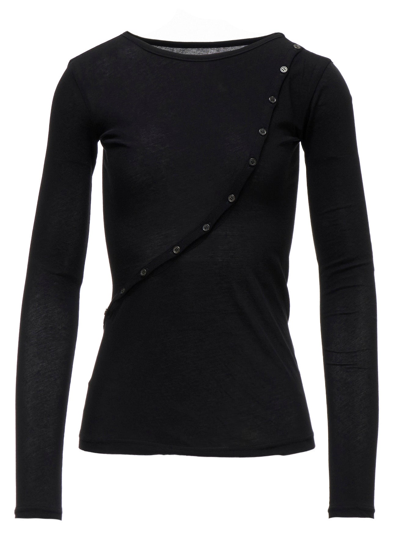 HIGH TWISTED SINGLE JERSEY DIGONAL BUTTON LONG SLV T