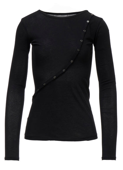 HIGH TWISTED SINGLE JERSEY DIGONAL BUTTON LONG SLV T