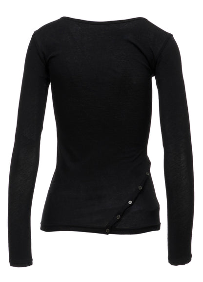 HIGH TWISTED SINGLE JERSEY DIGONAL BUTTON LONG SLV T