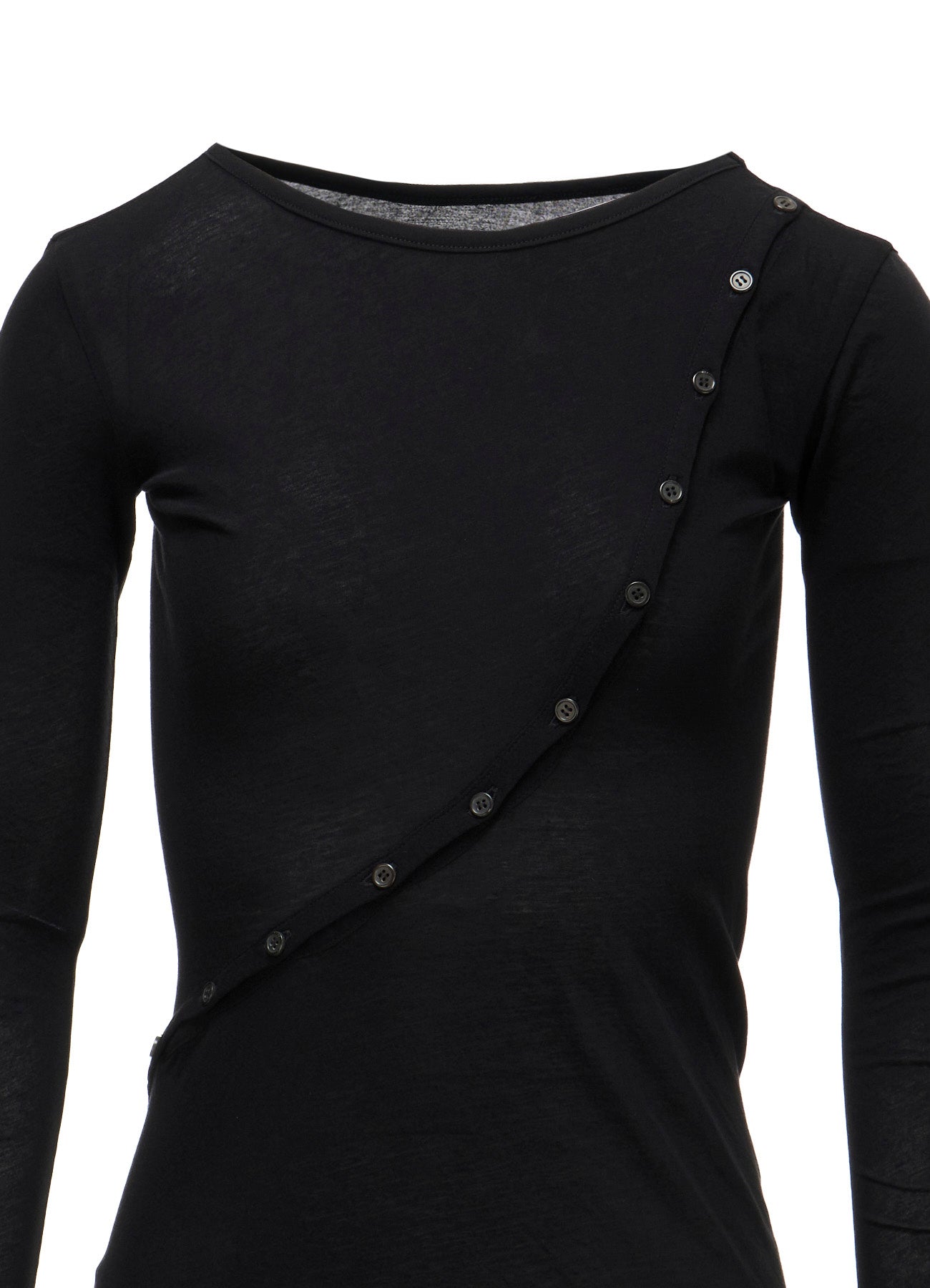 HIGH TWISTED SINGLE JERSEY DIGONAL BUTTON LONG SLV T
