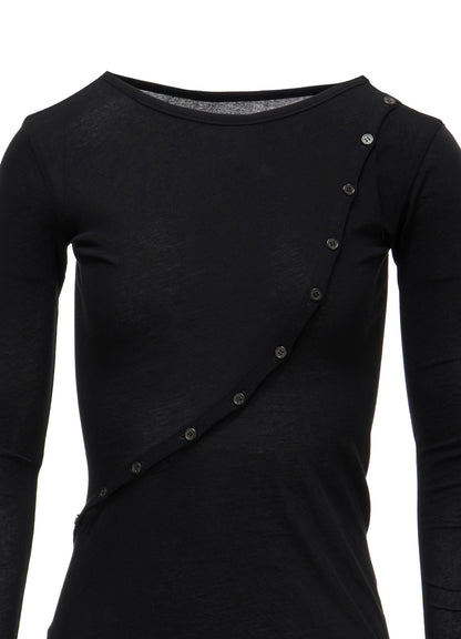 HIGH TWISTED SINGLE JERSEY DIGONAL BUTTON LONG SLV T