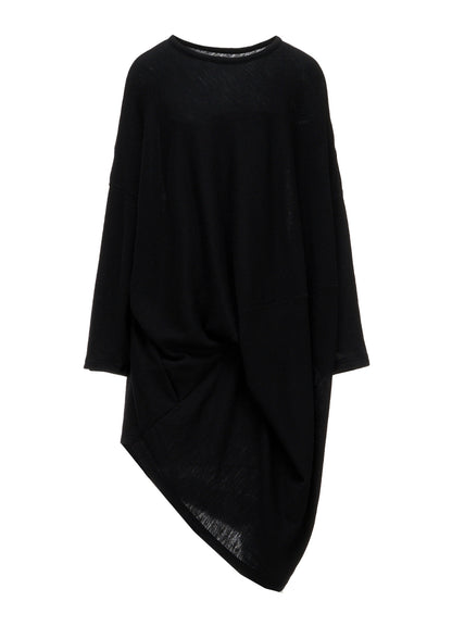 AIRY SPUN LIGHT MILLED DRAPED DRESS