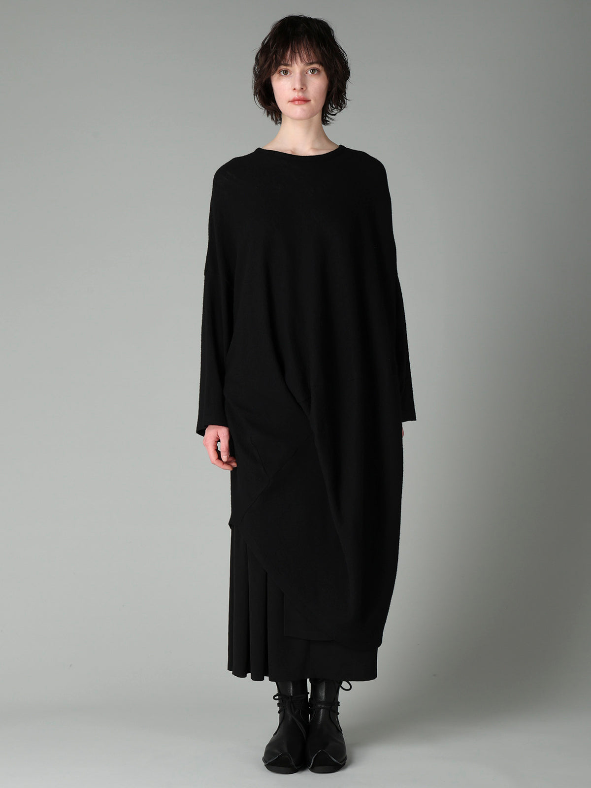 AIRY SPUN LIGHT MILLED DRAPED DRESS