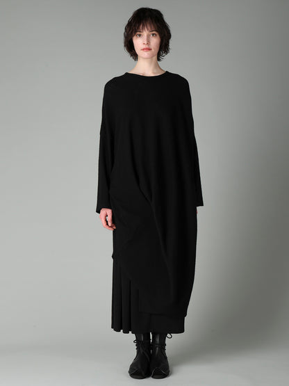 AIRY SPUN LIGHT MILLED DRAPED DRESS
