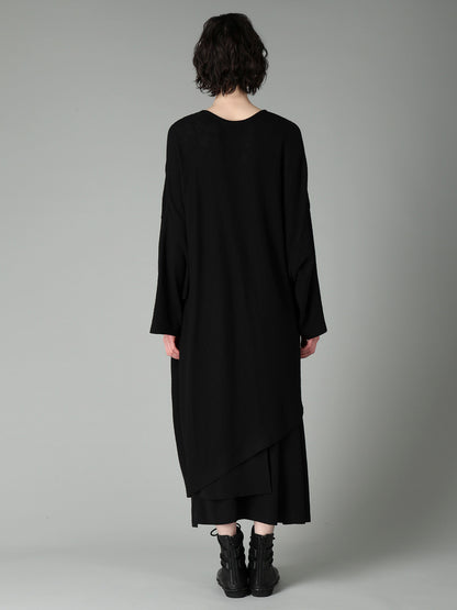 AIRY SPUN LIGHT MILLED DRAPED DRESS