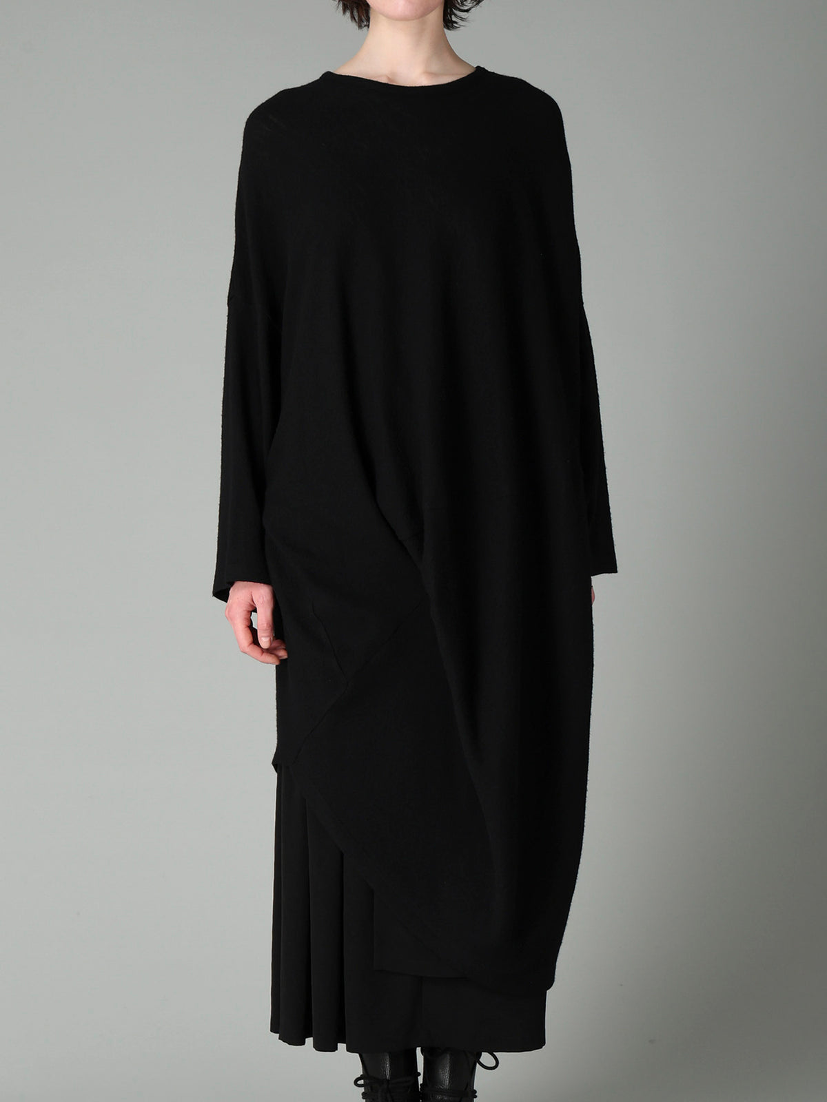 AIRY SPUN LIGHT MILLED DRAPED DRESS