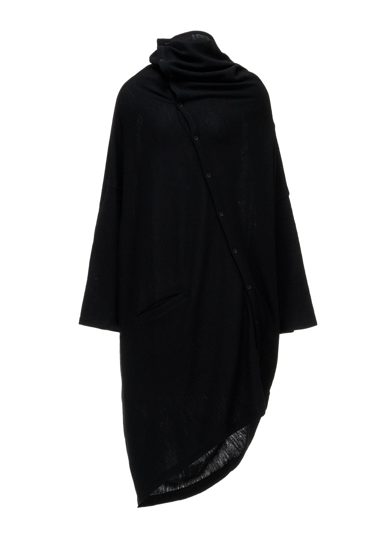 AIRY SPUN LIGHT MILLED DIAGONAL BUTTON COAT – THE SHOP YOHJI YAMAMOTO