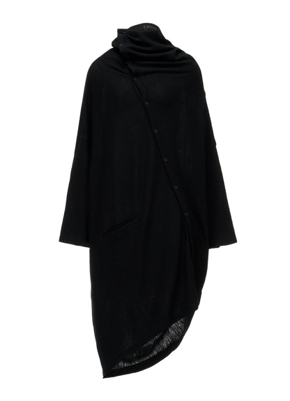 AIRY SPUN LIGHT MILLED DIAGONAL BUTTON COAT