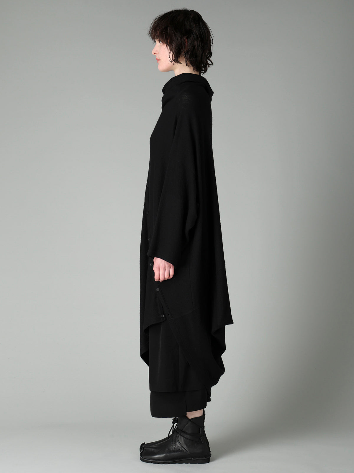 AIRY SPUN LIGHT MILLED DIAGONAL BUTTON COAT
