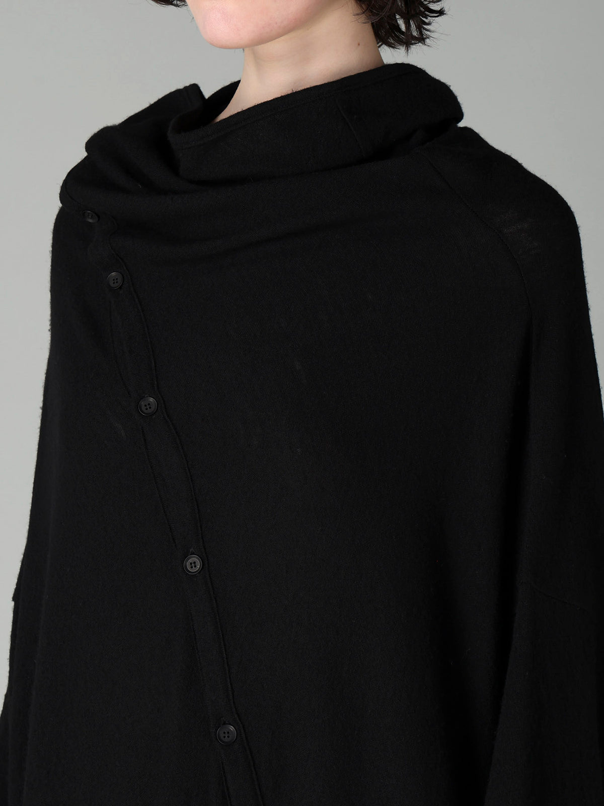 AIRY SPUN LIGHT MILLED DIAGONAL BUTTON COAT