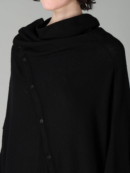 AIRY SPUN LIGHT MILLED DIAGONAL BUTTON COAT