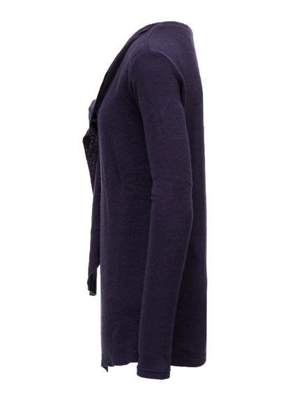 AIRY SPUN LIGHT MILLED DRAPED LONG SLV T A