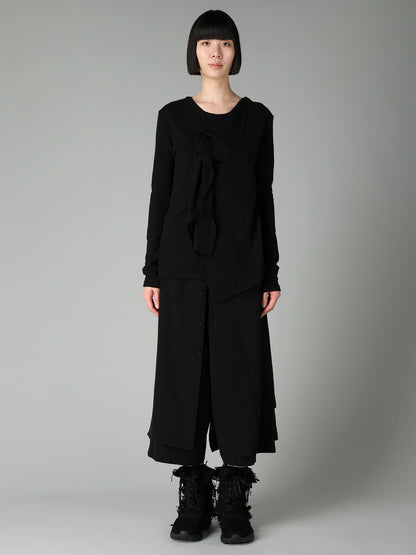 AIRY SPUN LIGHT MILLED DRAPED LONG SLV T A
