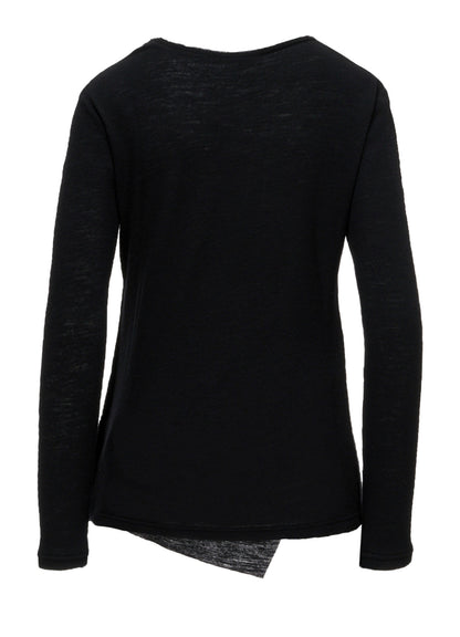AIRY SPUN LIGHT MILLED DRAPED LONG SLV T A