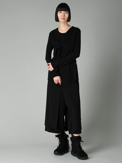 AIRY SPUN LIGHT MILLED DRAPED LONG SLV T A