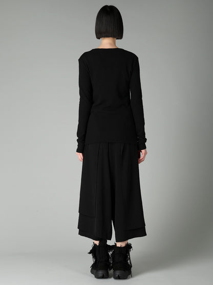 AIRY SPUN LIGHT MILLED DRAPED LONG SLV T A