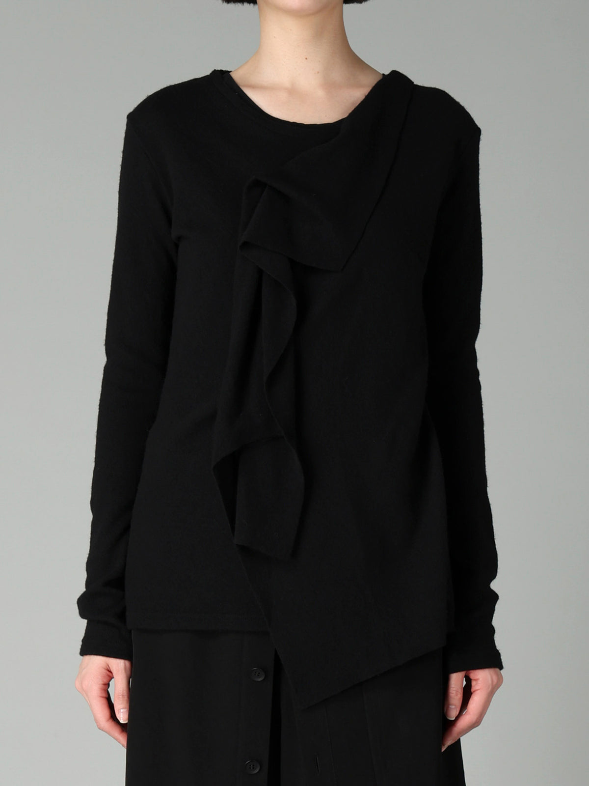 AIRY SPUN LIGHT MILLED DRAPED LONG SLV T A