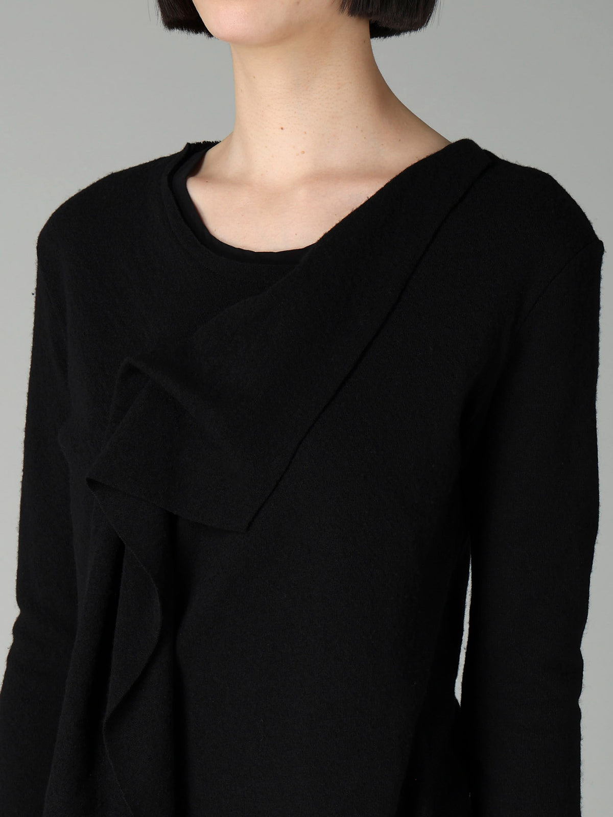 AIRY SPUN LIGHT MILLED DRAPED LONG SLV T A