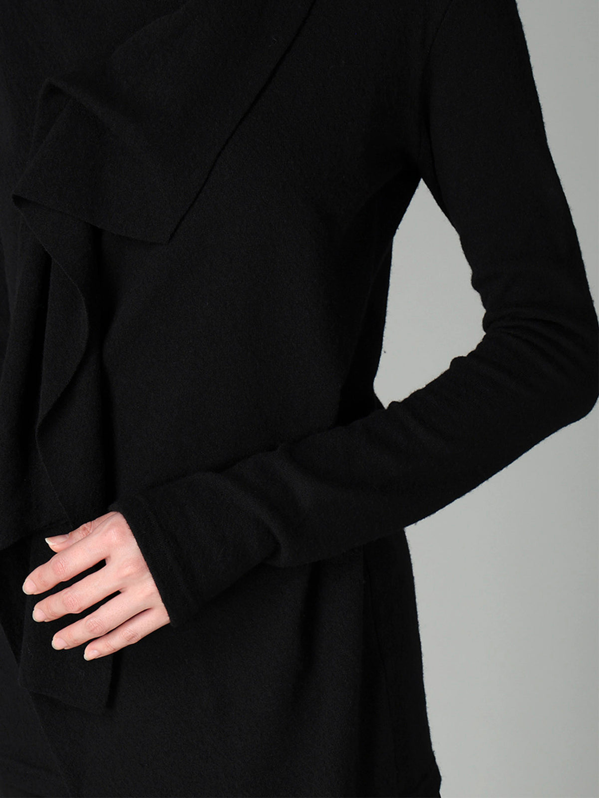 AIRY SPUN LIGHT MILLED DRAPED LONG SLV T A
