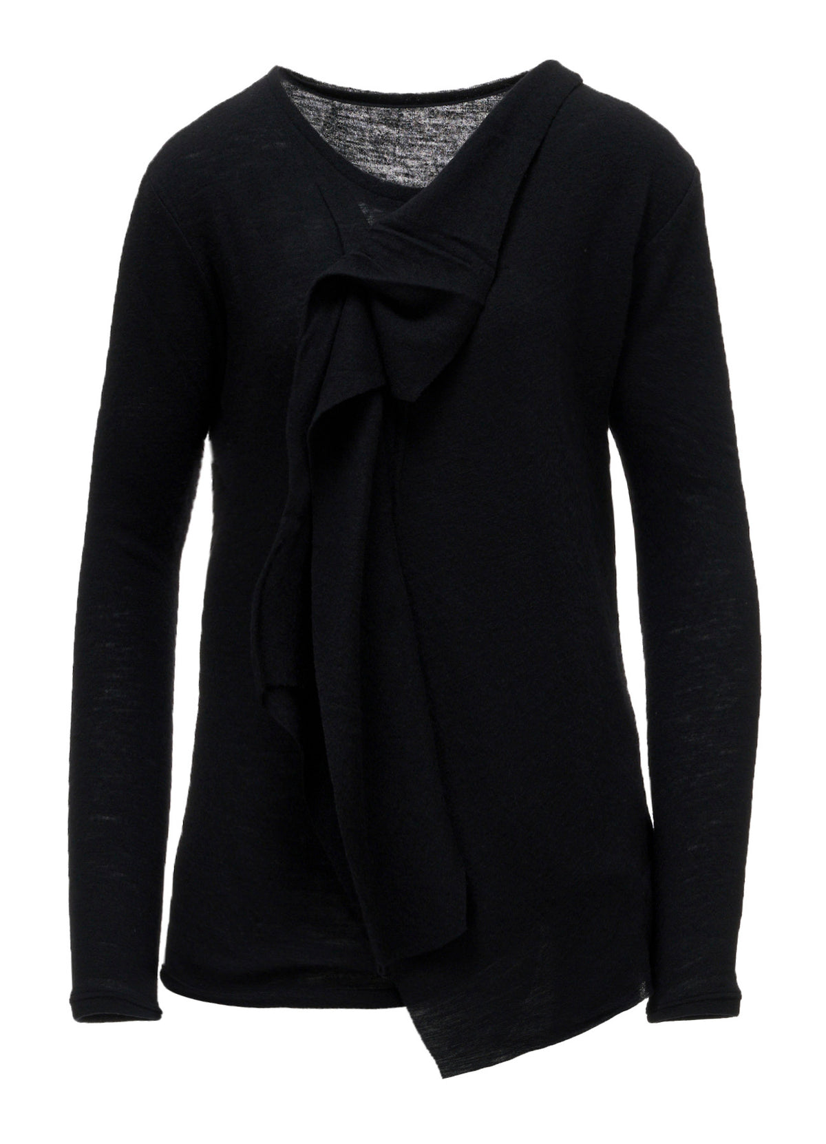 AIRY SPUN LIGHT MILLED DRAPED LONG SLV T A