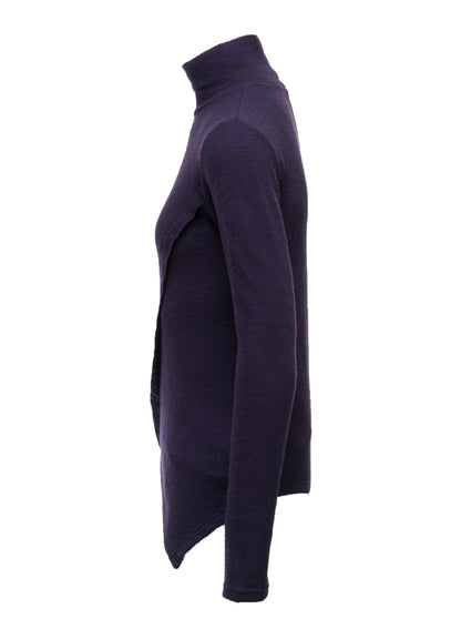 AIRY SPUN LIGHT MILLED CROSS HIGH NECK T