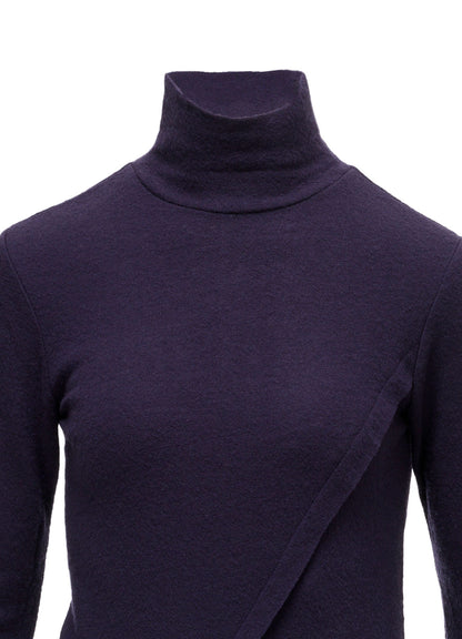 AIRY SPUN LIGHT MILLED CROSS HIGH NECK T