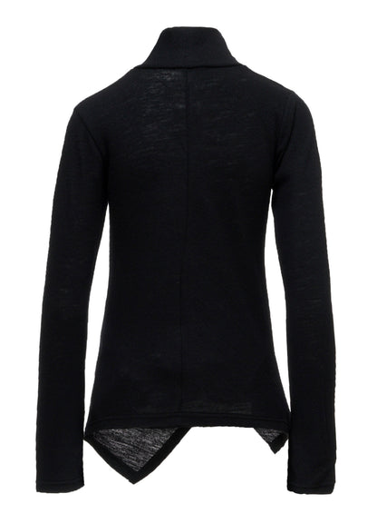 AIRY SPUN LIGHT MILLED CROSS HIGH NECK T