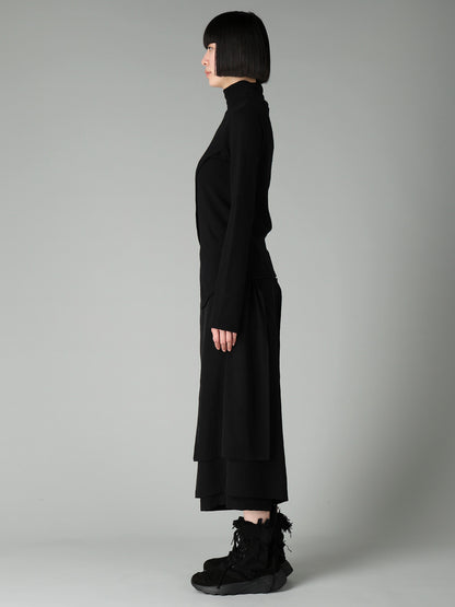 AIRY SPUN LIGHT MILLED CROSS HIGH NECK T