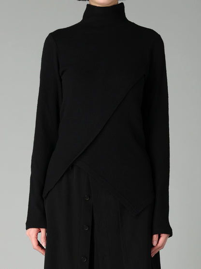 AIRY SPUN LIGHT MILLED CROSS HIGH NECK T