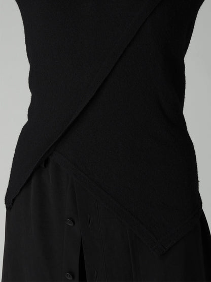 AIRY SPUN LIGHT MILLED CROSS HIGH NECK T