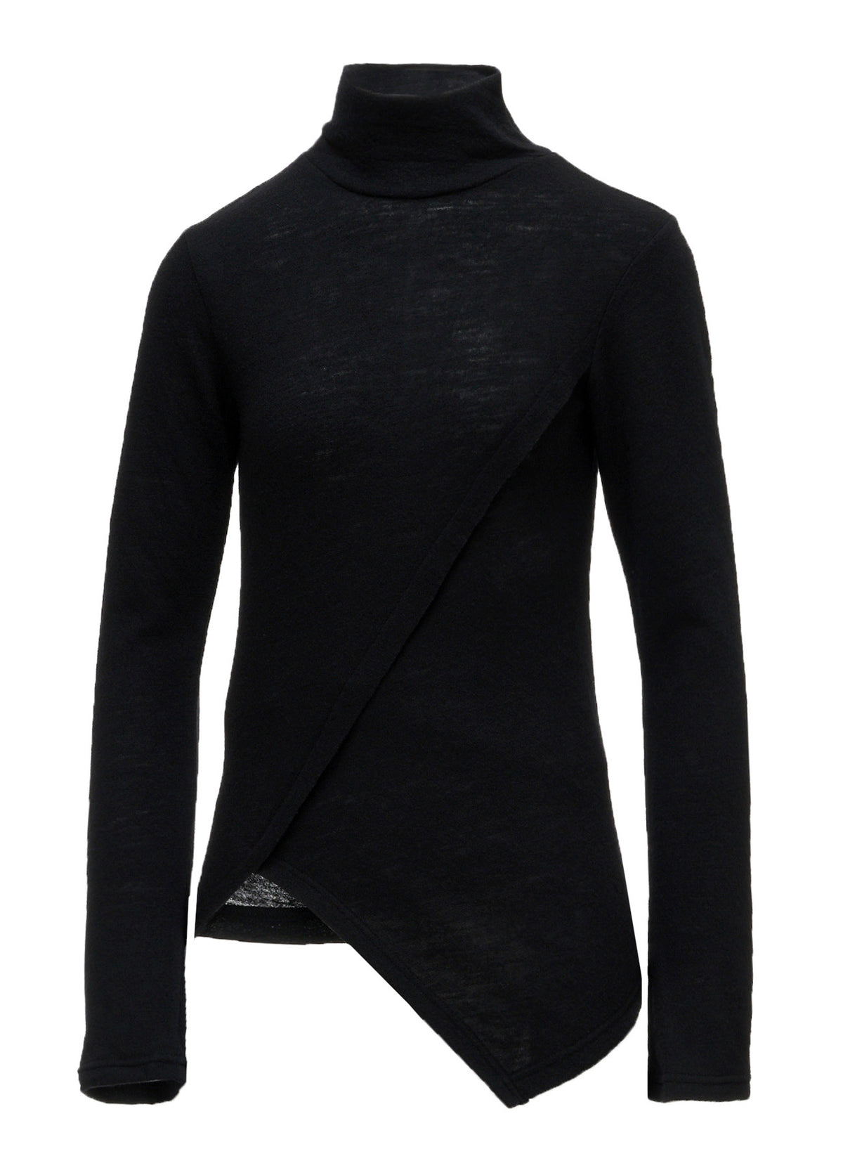 AIRY SPUN LIGHT MILLED CROSS HIGH NECK T