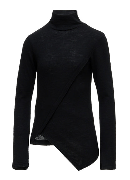 AIRY SPUN LIGHT MILLED CROSS HIGH NECK T