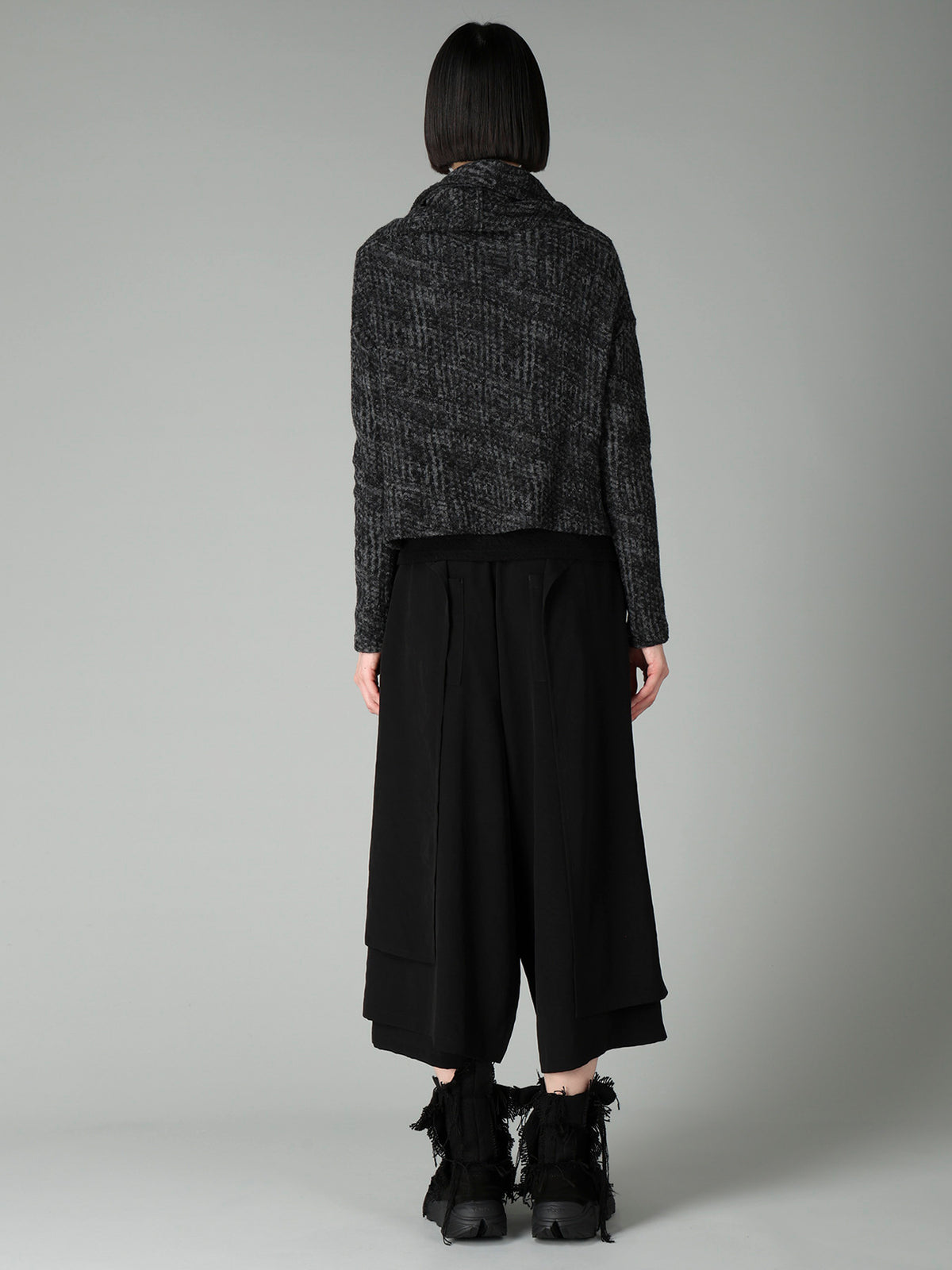 MILLING GLEN CHECK JQ DRAPED CARDIGAN