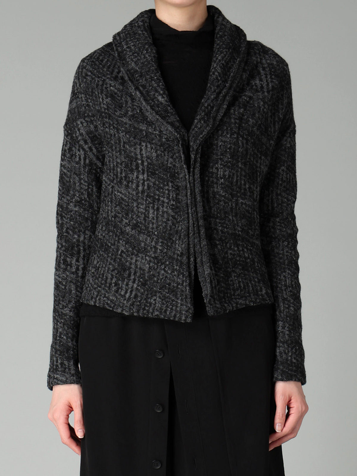 MILLING GLEN CHECK JQ DRAPED CARDIGAN