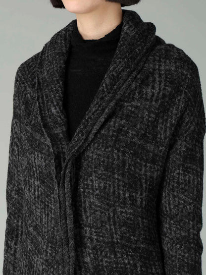 MILLING GLEN CHECK JQ DRAPED CARDIGAN