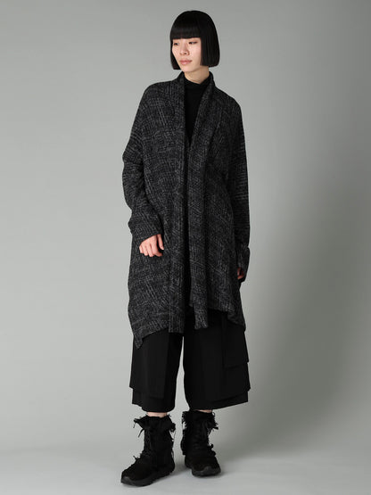 MILLING GLEN CHECK JQ DRAPED LONG CARDIGAN