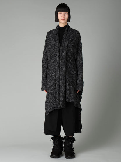 MILLING GLEN CHECK JQ DRAPED LONG CARDIGAN