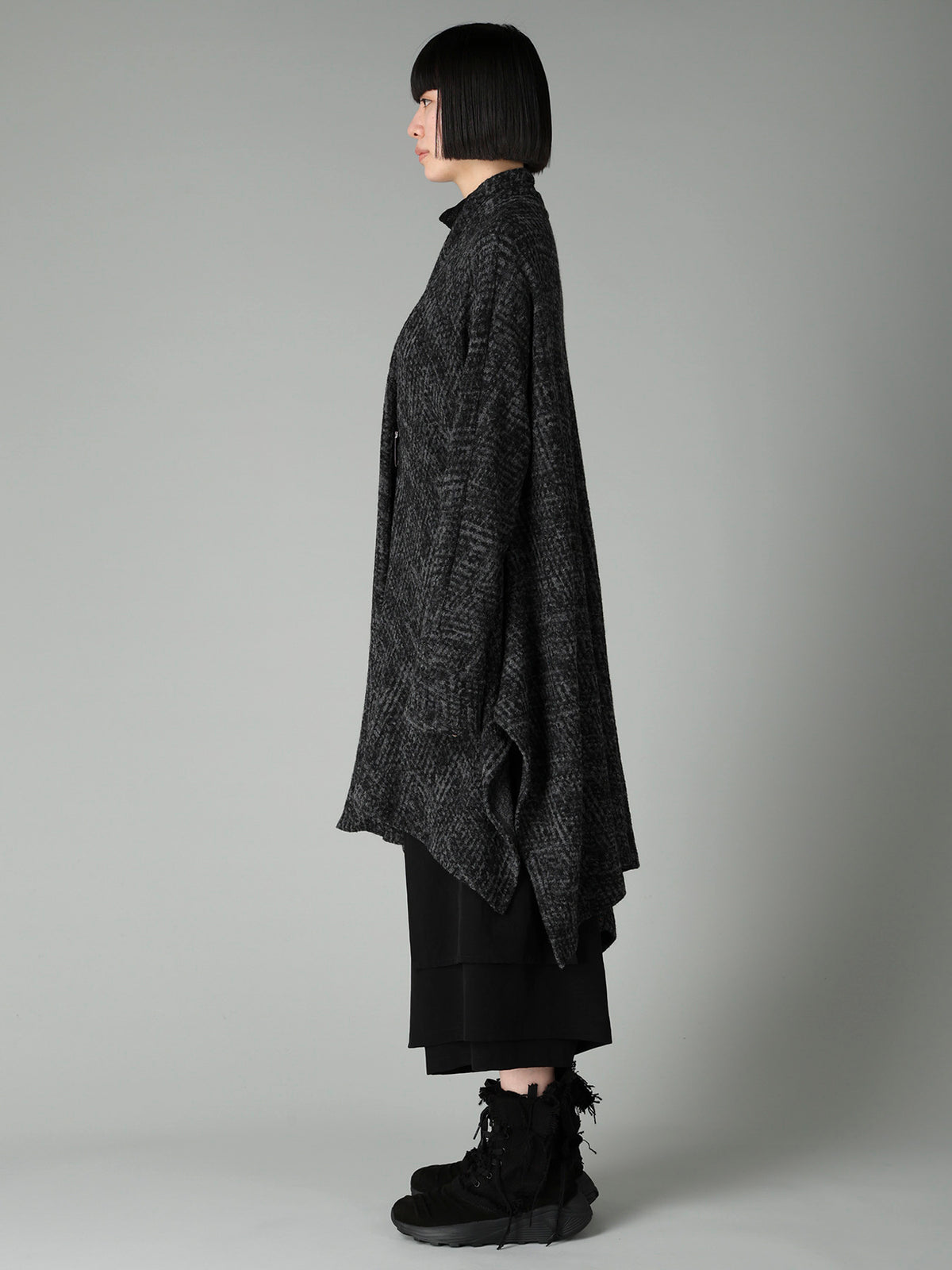 MILLING GLEN CHECK JQ DRAPED LONG CARDIGAN