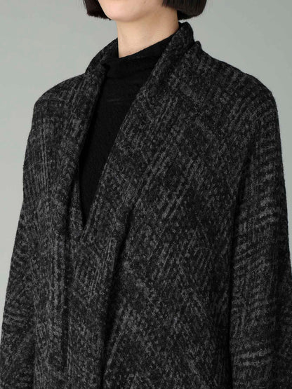 MILLING GLEN CHECK JQ DRAPED LONG CARDIGAN